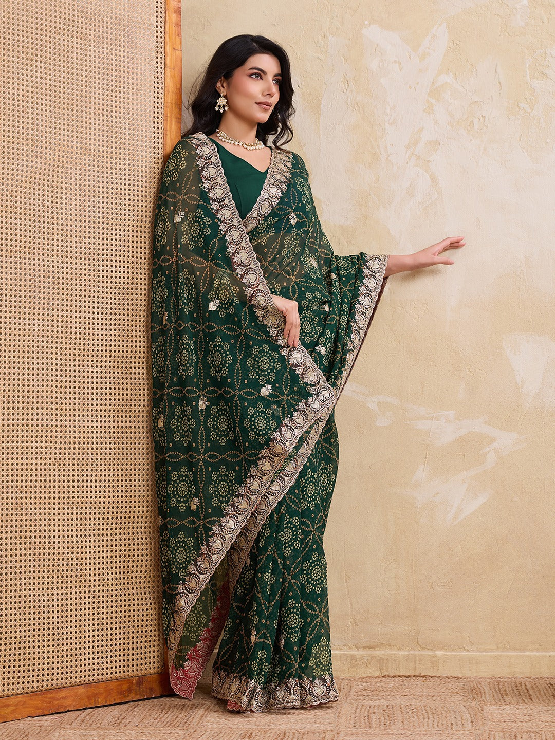 Bandhej Georgette Saree