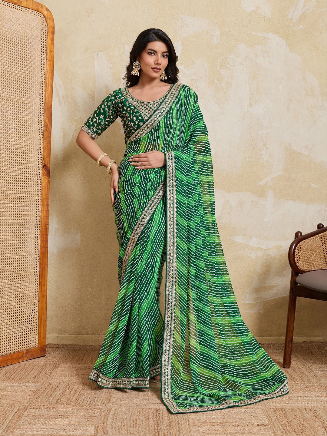 Laheriya Bandhej Georgette Saree