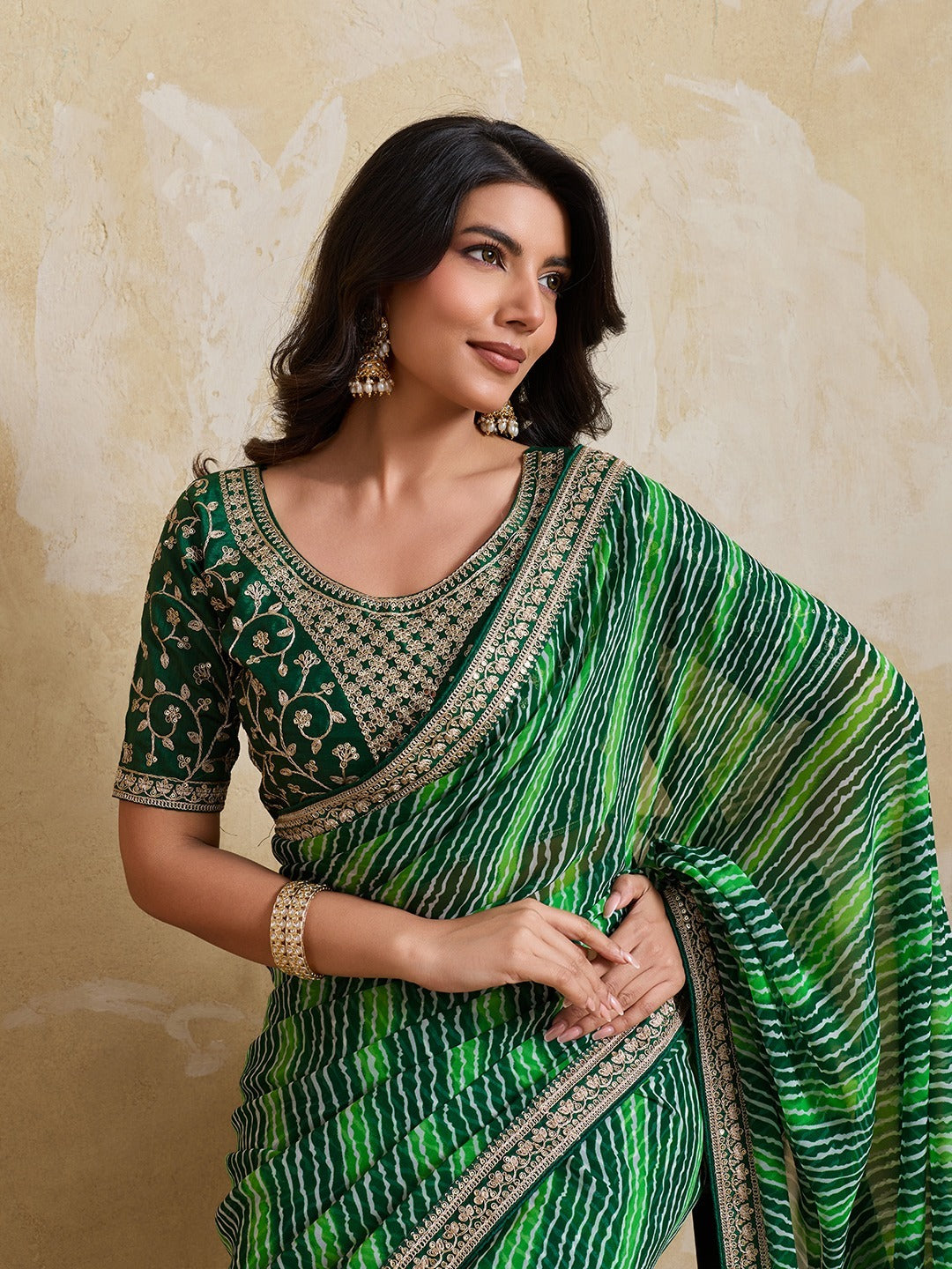 Laheriya Bandhej Georgette Saree