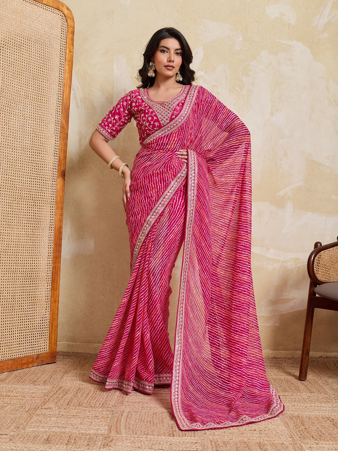 Laheriya Bandhej Georgette Saree