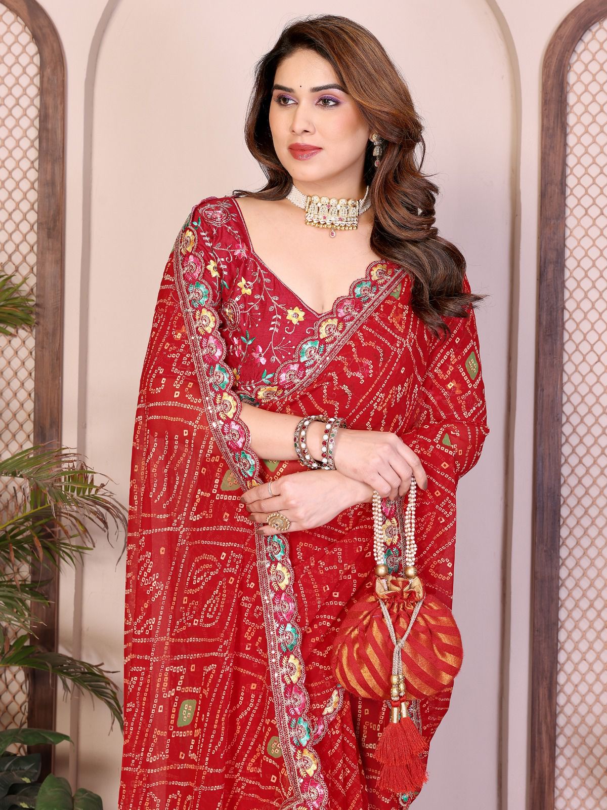 Bandhej Georgette Saree