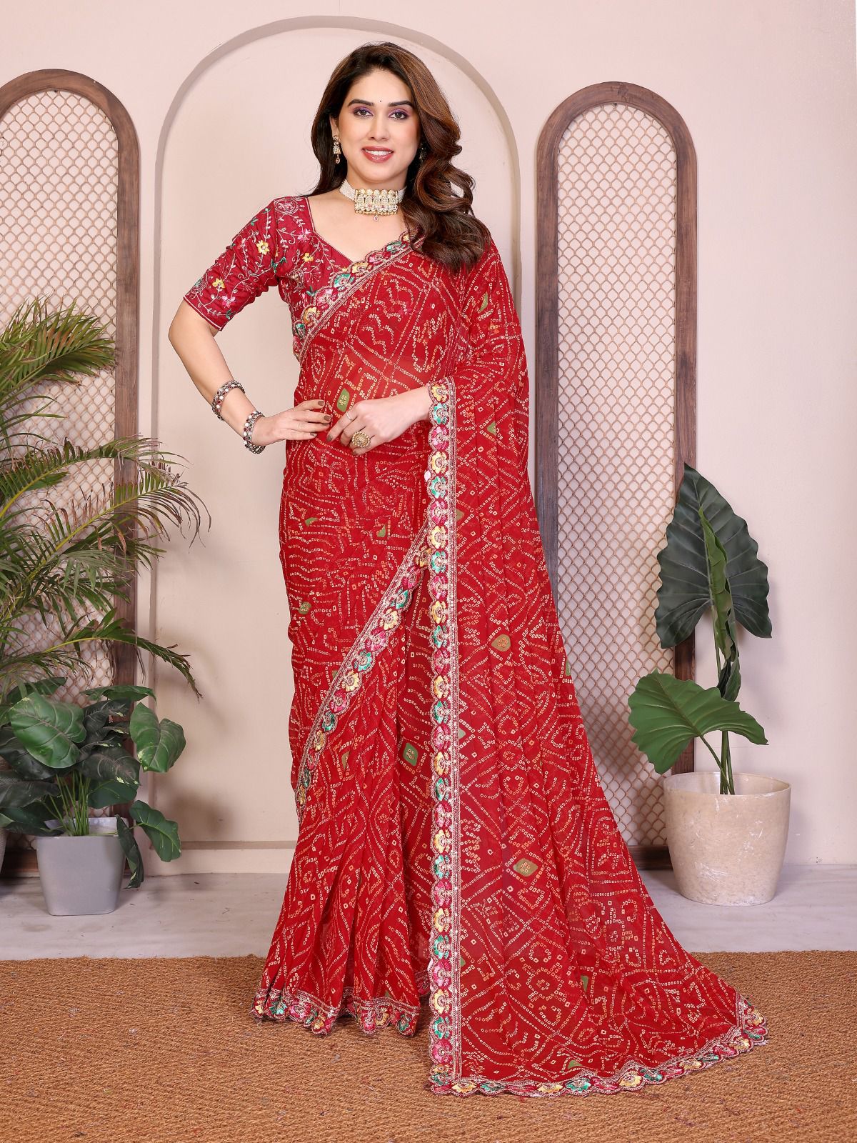 Bandhej Georgette Saree