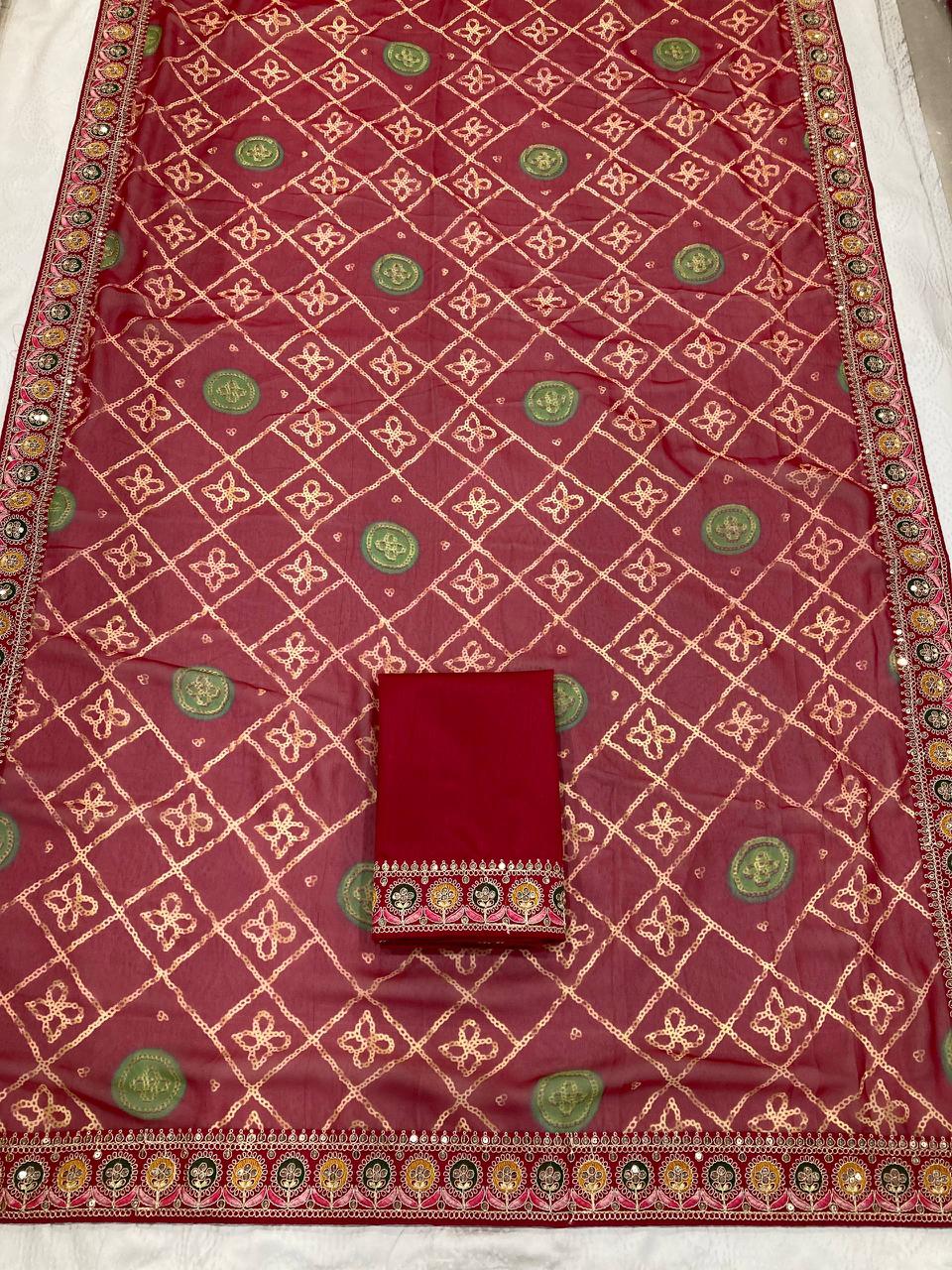 Bandhej Georgette Saree