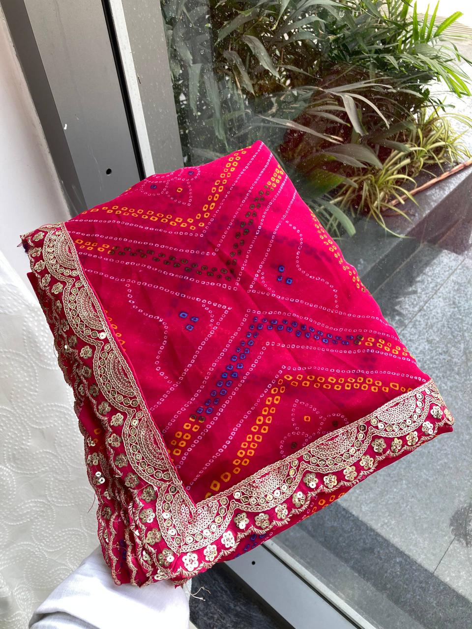 bandhej Georgette Saree