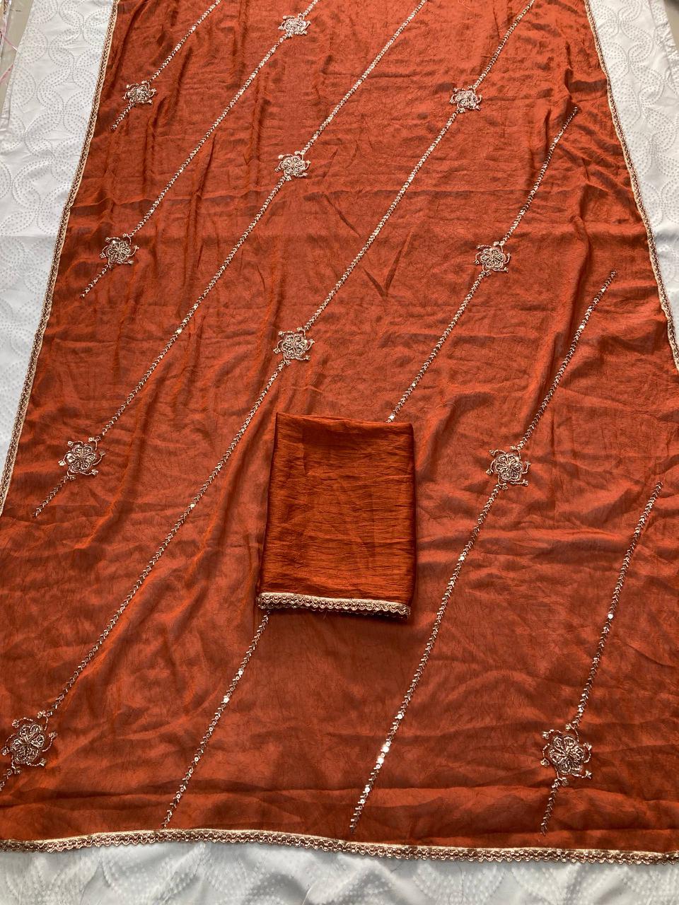 Party Wear Crush Silk Saree