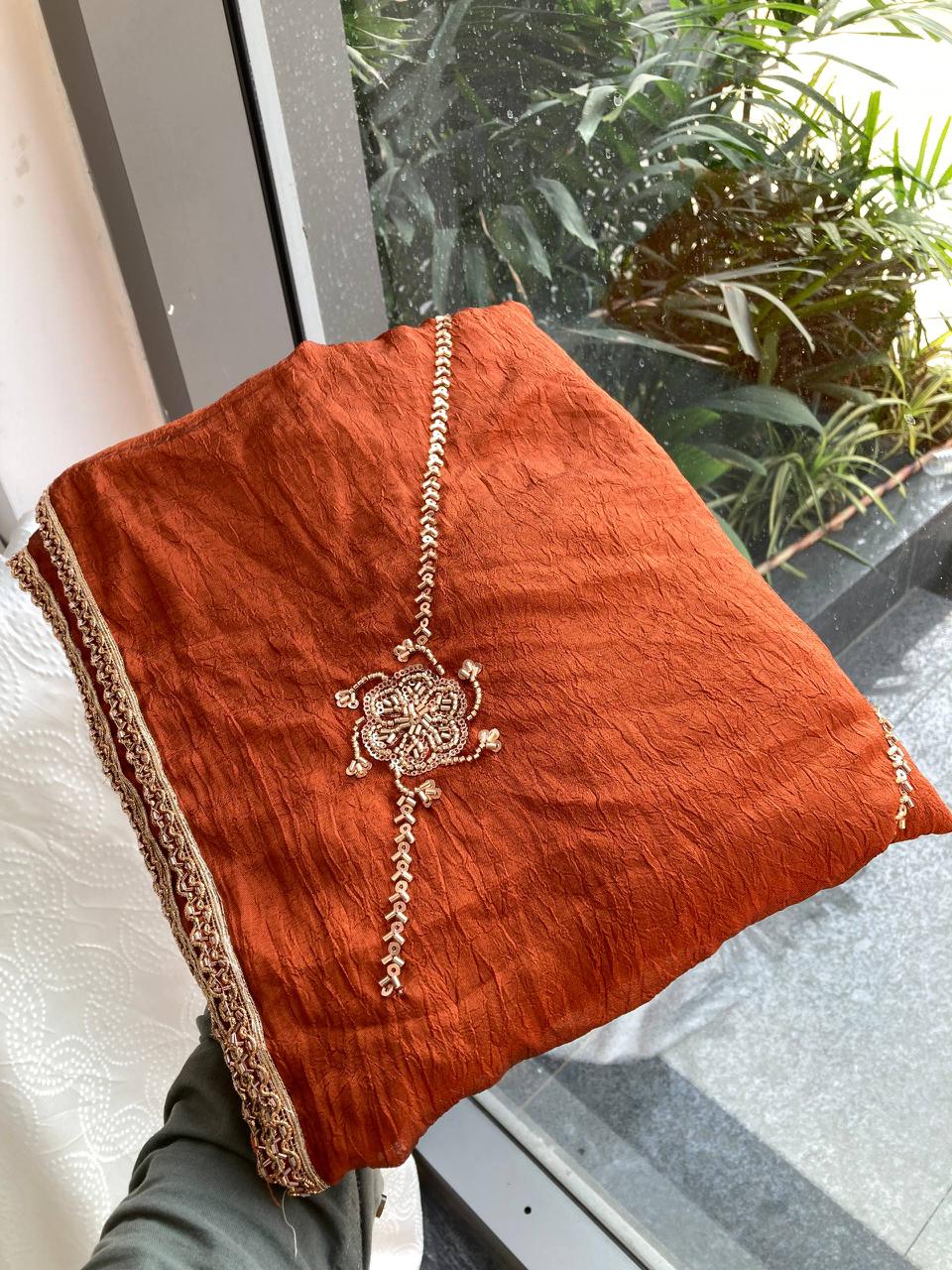 Party Wear Crush Silk Saree