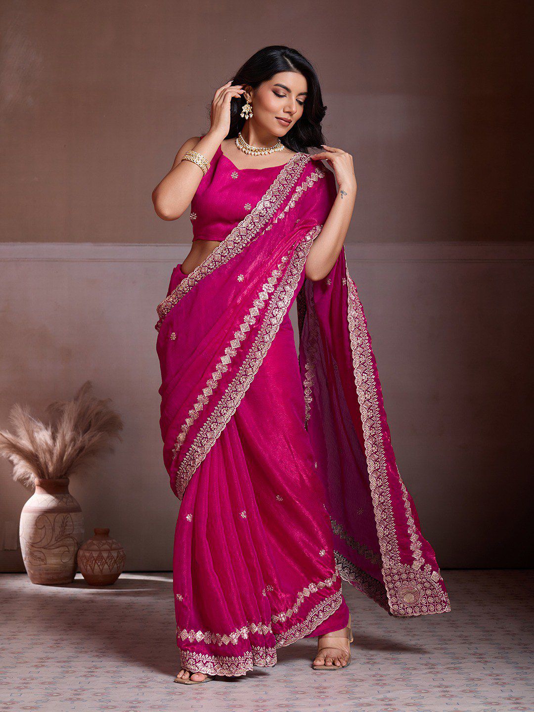 Party Wear Fendy Chiffon Saree