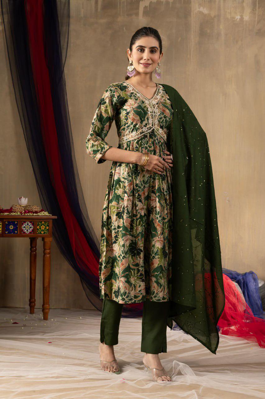 Elegant Straight Kurta Pant Dupatta Set