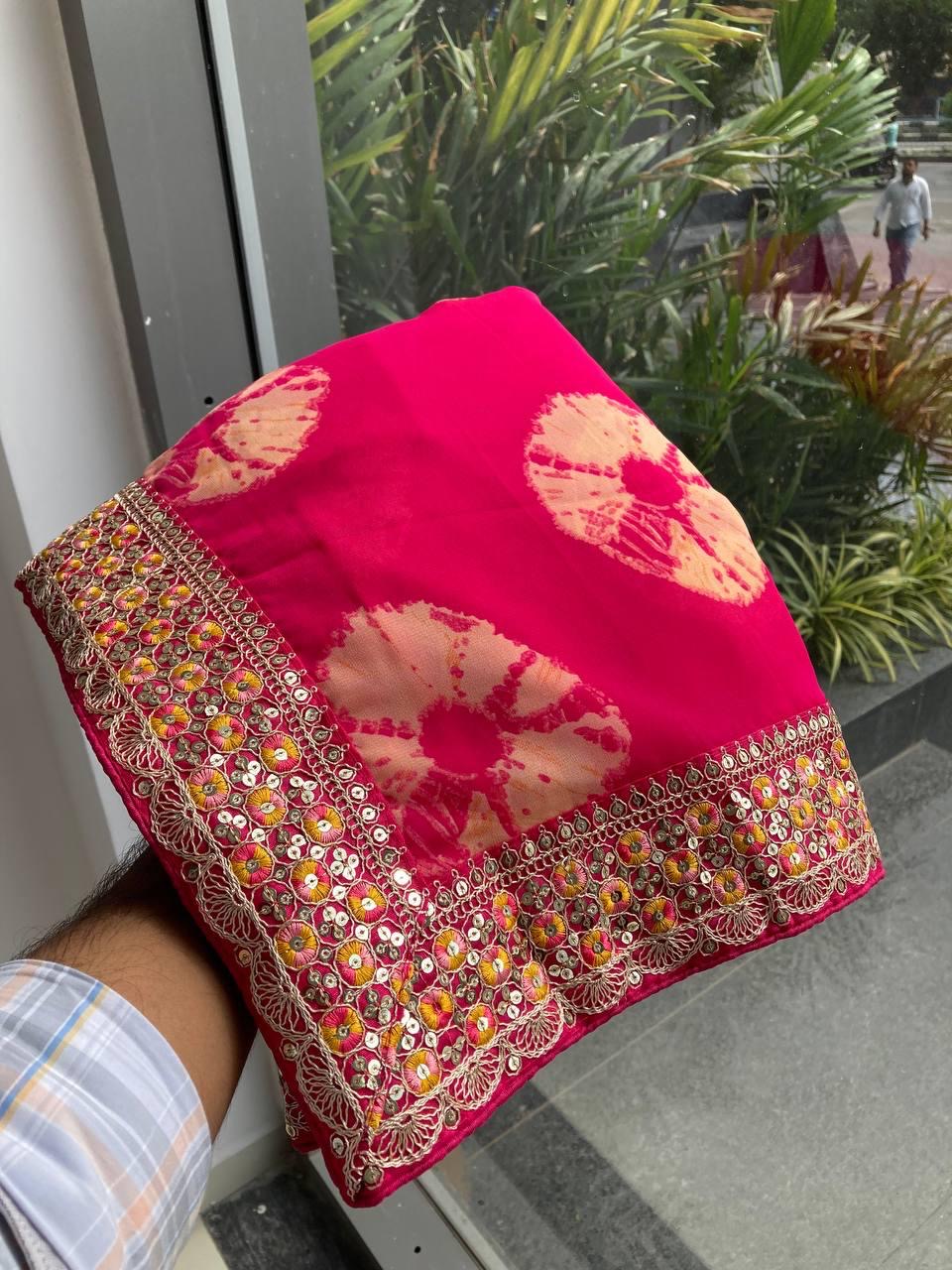 Savan Bandhej Saree