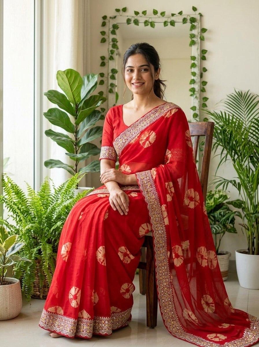 Savan Bandhej Saree