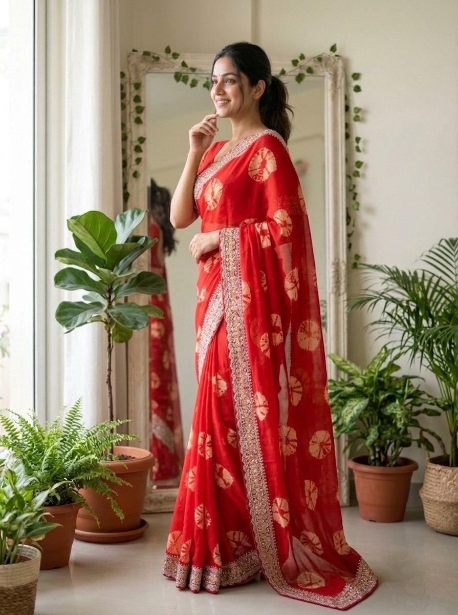 Savan Bandhej Saree