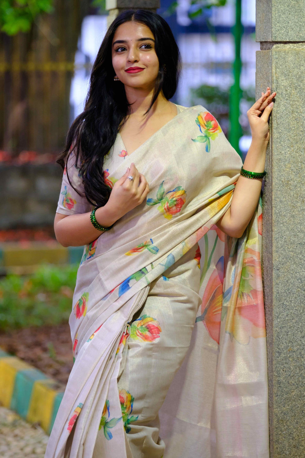 Linen Tissue Silk Saree