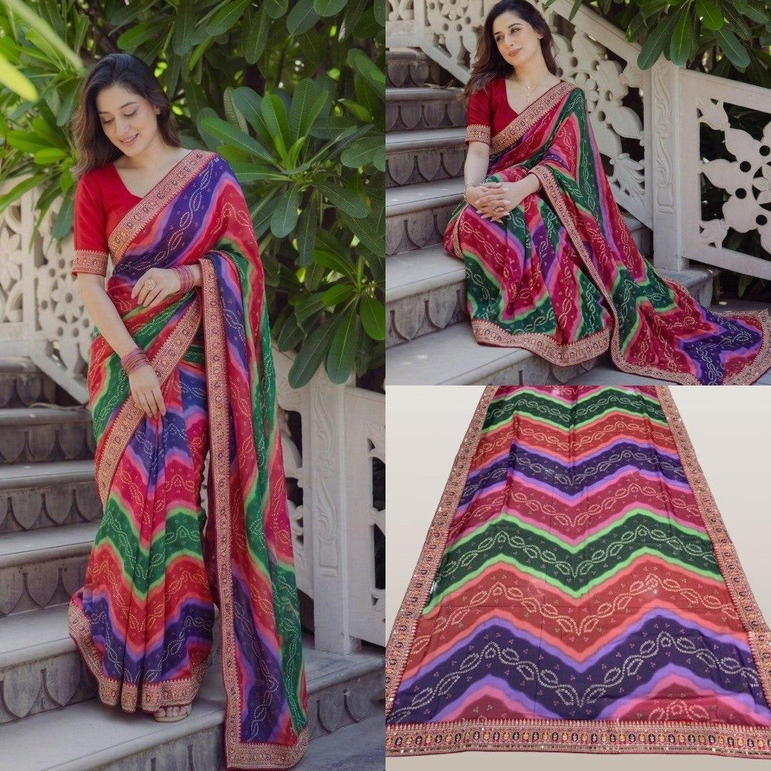 Savan Bandhej Saree