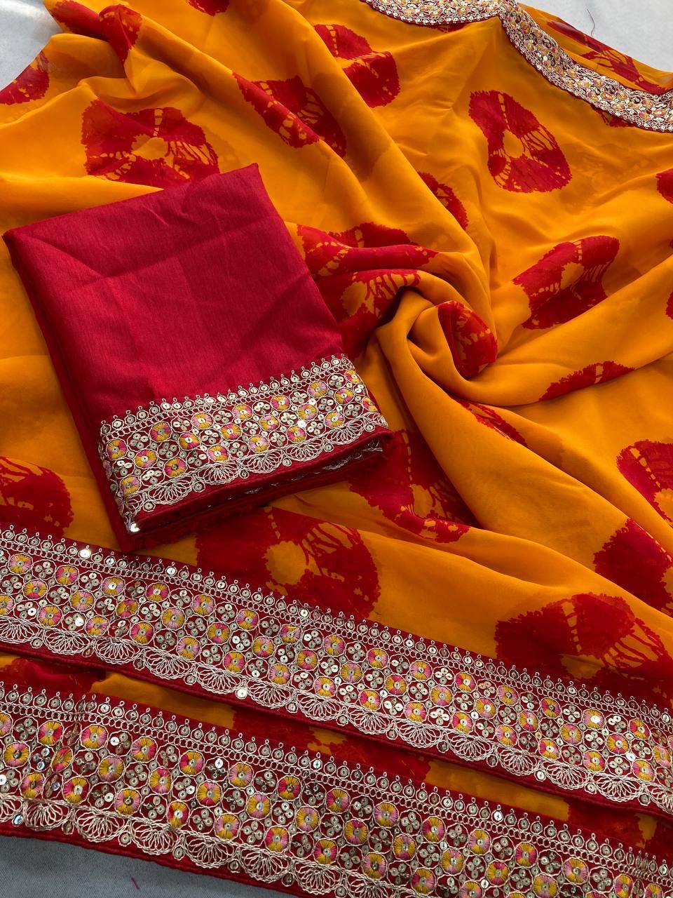 Savan Bandhej Saree
