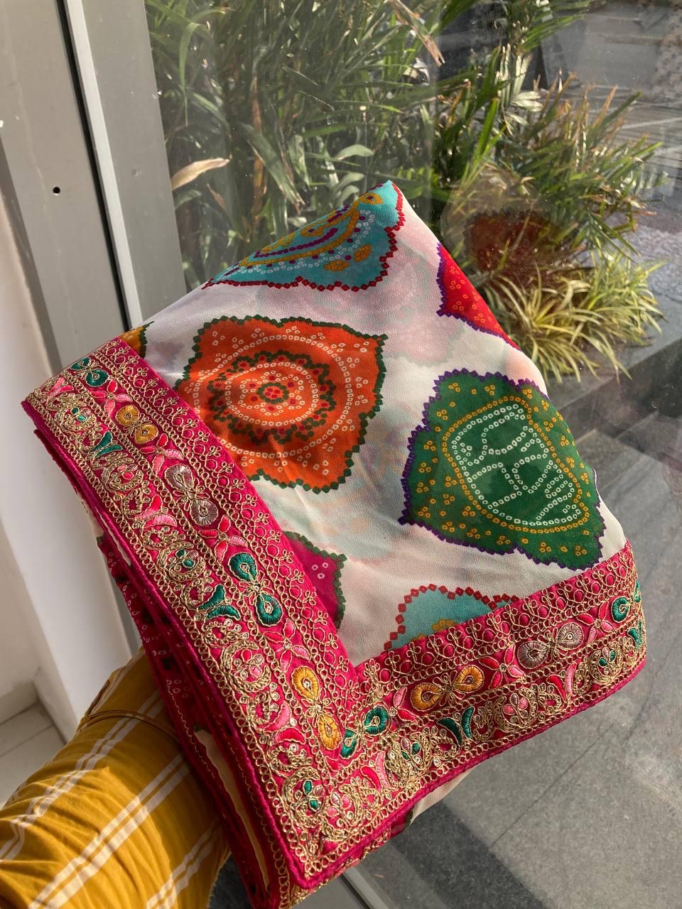 Savan Bandhej Saree