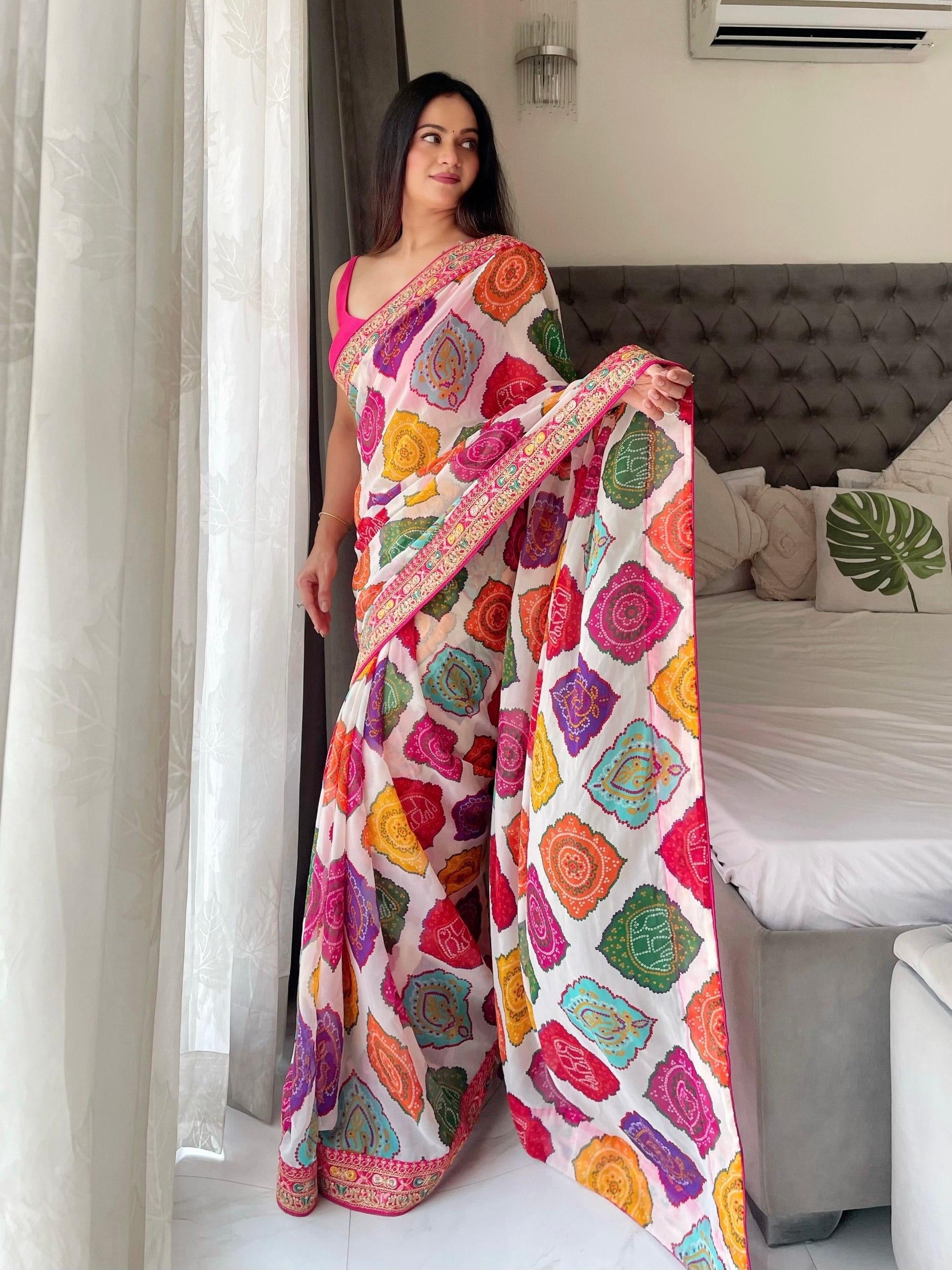 Savan Bandhej Saree